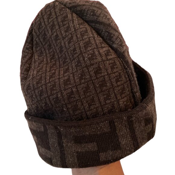 Fendi Brown Zucca Print Monogram Winter Hat main image 6